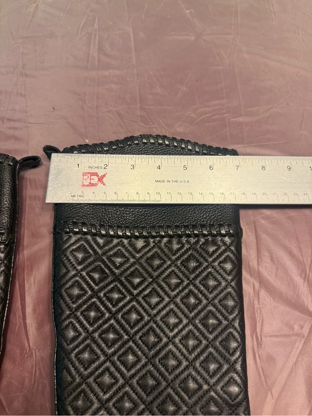Tory Burch Marion Quilted Tall Riding Boot Black Leather Size 5.6 MSRP $598